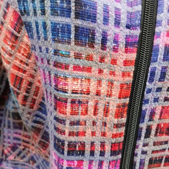 Erin London Womans Medium  Zip up Shacket. Multicolor. Cuff Sleeve. 2 Pockets... - Picture 11 of 15